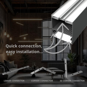 LED Alu Profil 5060 up and down inkl. Abdeckungen matt 2000mm